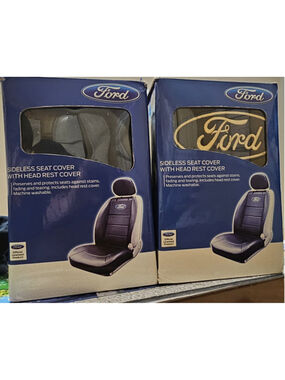 New/Open Box Universal Ford Front Sideless Seat Cover w/headrest cover- Set of 2